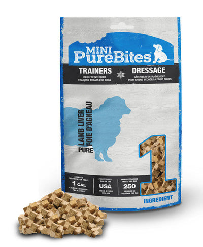 PureBites Mini Trainers RAW Freeze Dried Lamb Liver Treats 2.4 oz - Dog