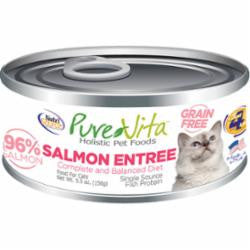 PureVita Grain Free 96% Real Salmon Entree Canned Cat Food-5.5-oz, Case Of 12-{L+1RR} 073893071044