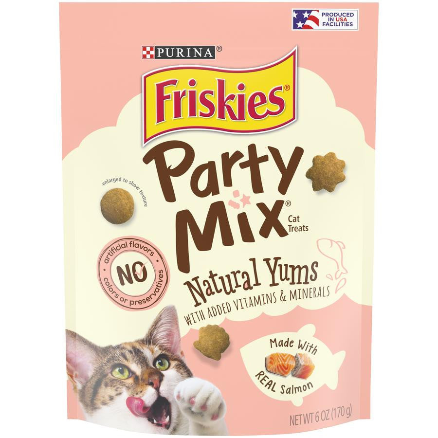 Purina Friskies Party Mix Natural Yums With Real Salmon Cat Treats 6/6oz {L-1}050860 050000964741