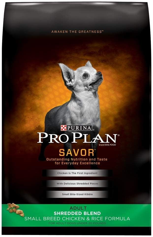 Purina Pro Plan Savor Adult Shredded Blend Small Breed Chicken And Rice Formula Dry Dog Food-18-lb-{L-1} 038100160508
