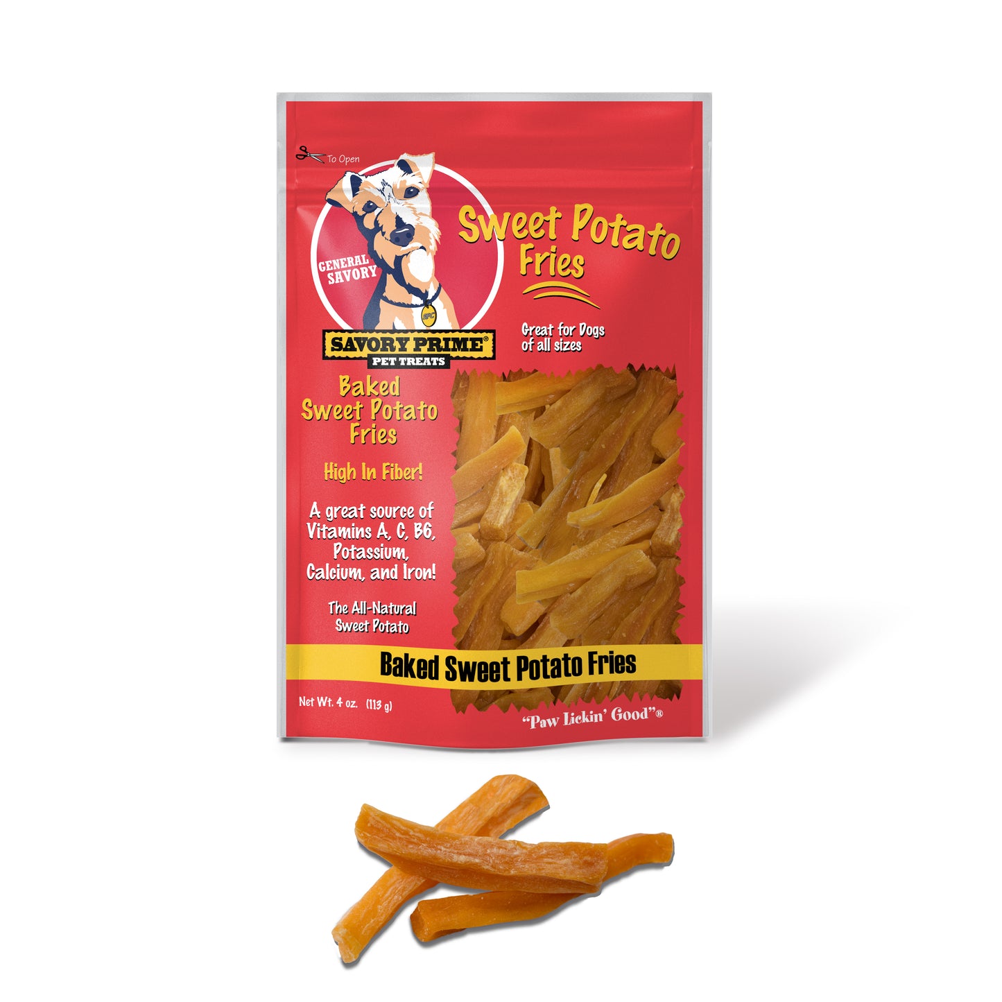 Savory Prime Baked Sweet Potato Fries Dog Treat 4 oz 810359004747