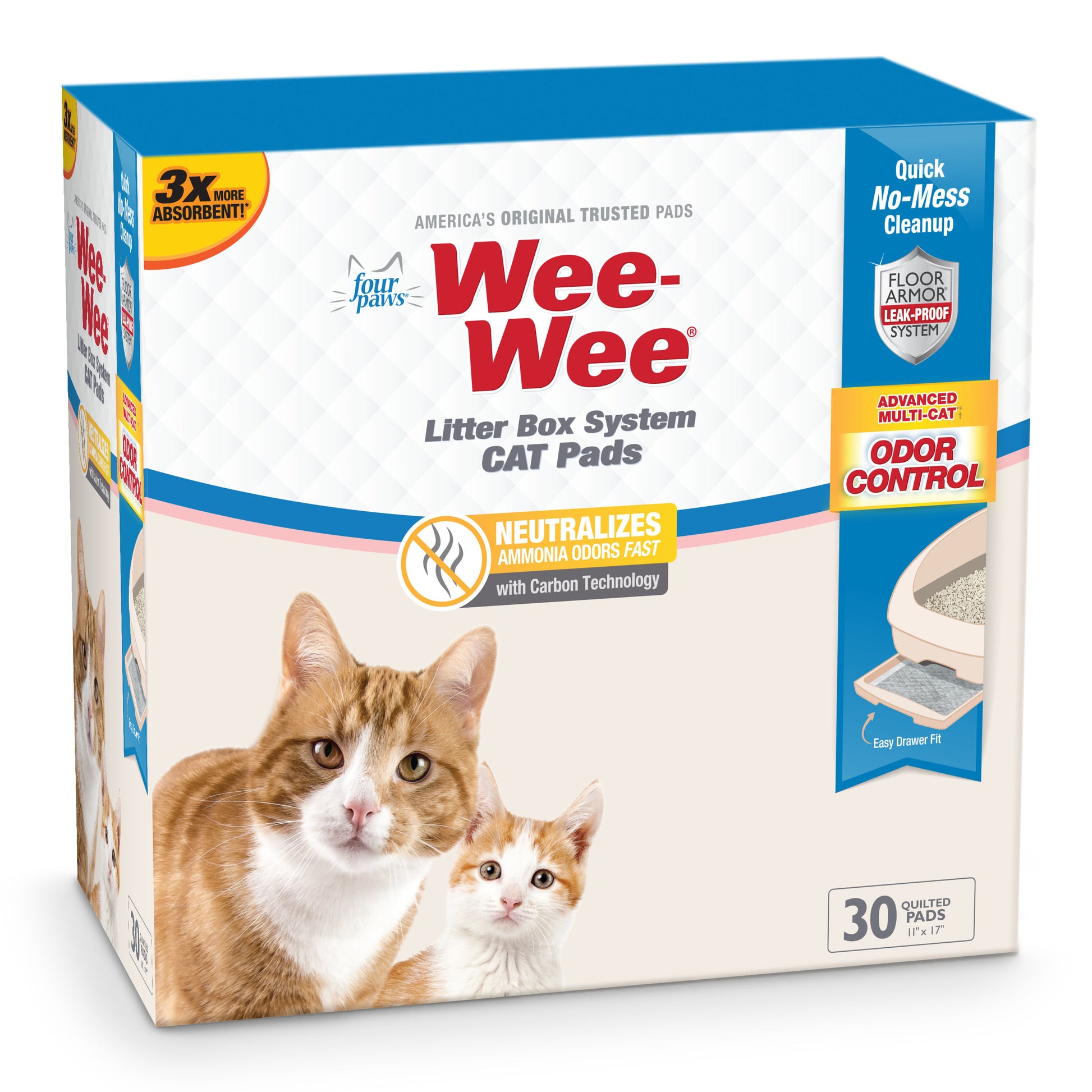 Four Paws Wee-Wee Cat Litter Box System Pads 11 in X 17 in (30 ct) 045663976873