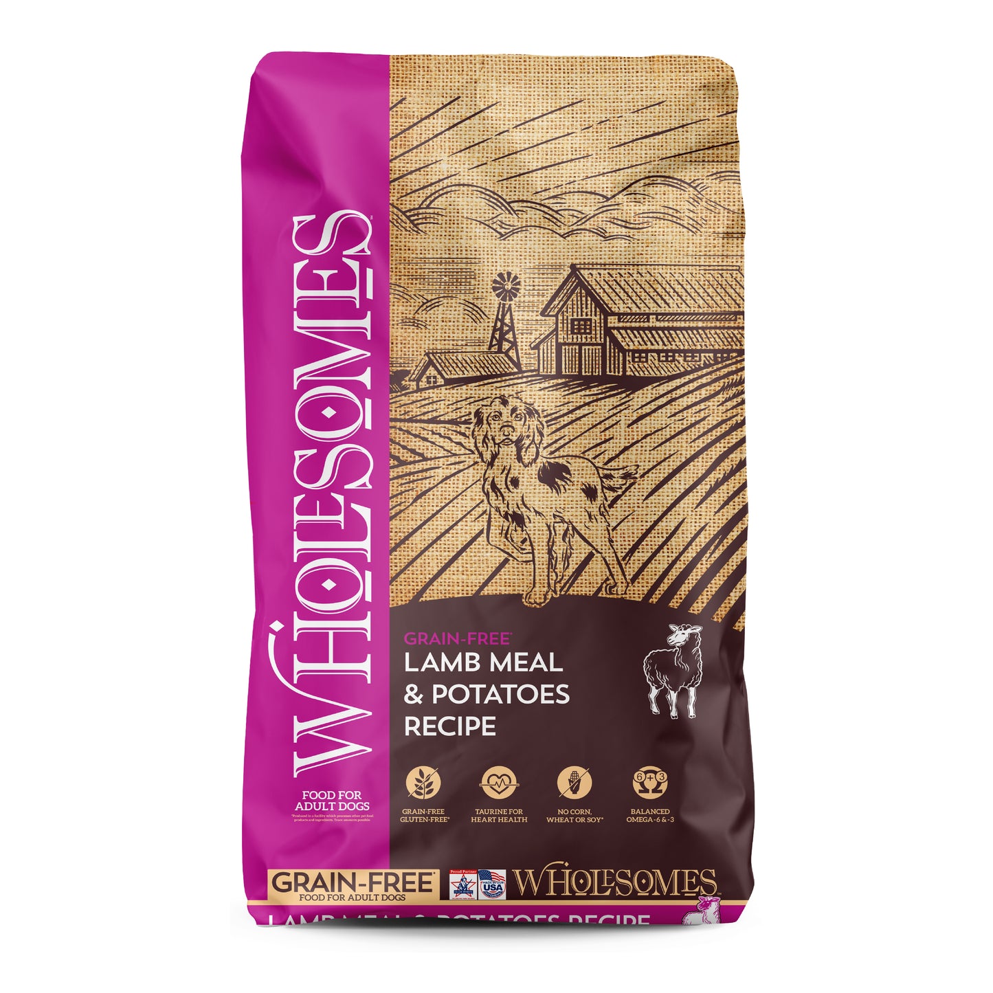 Wholesomes Grain Free Dry Dog Food Lamb Meal & Potatoes 35 lb 034846580167