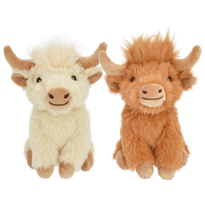 Multipet Highland Shaggy Cow Dog Toy Mini, 3.5 in 784369442892