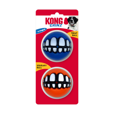KONG Grinz by Rogz Variety Ball Dog Toys Large, 2 pk 035585492087