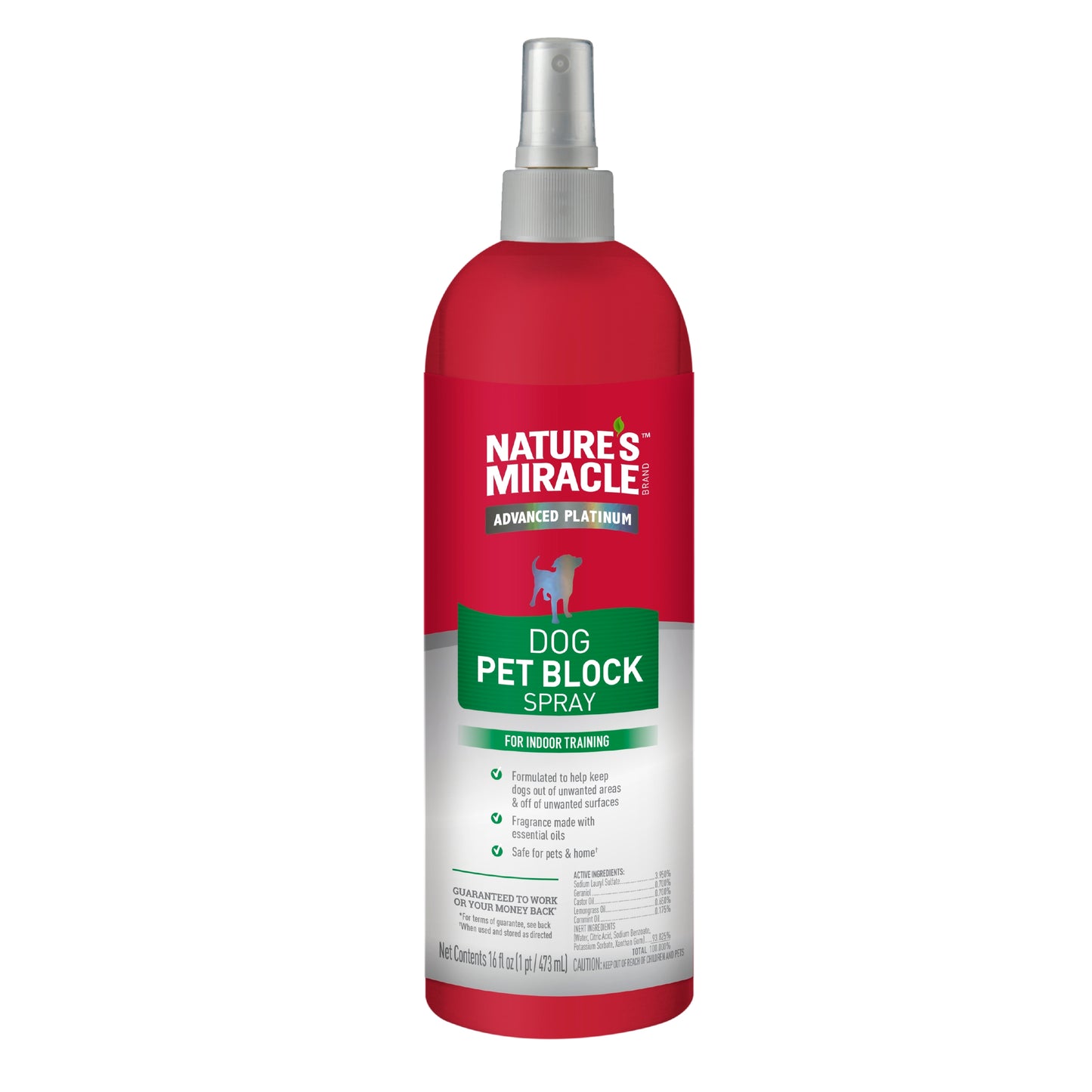 Nature's Miracle Advanced Platinum Dog Pet Block Spray 16 oz 018065983947