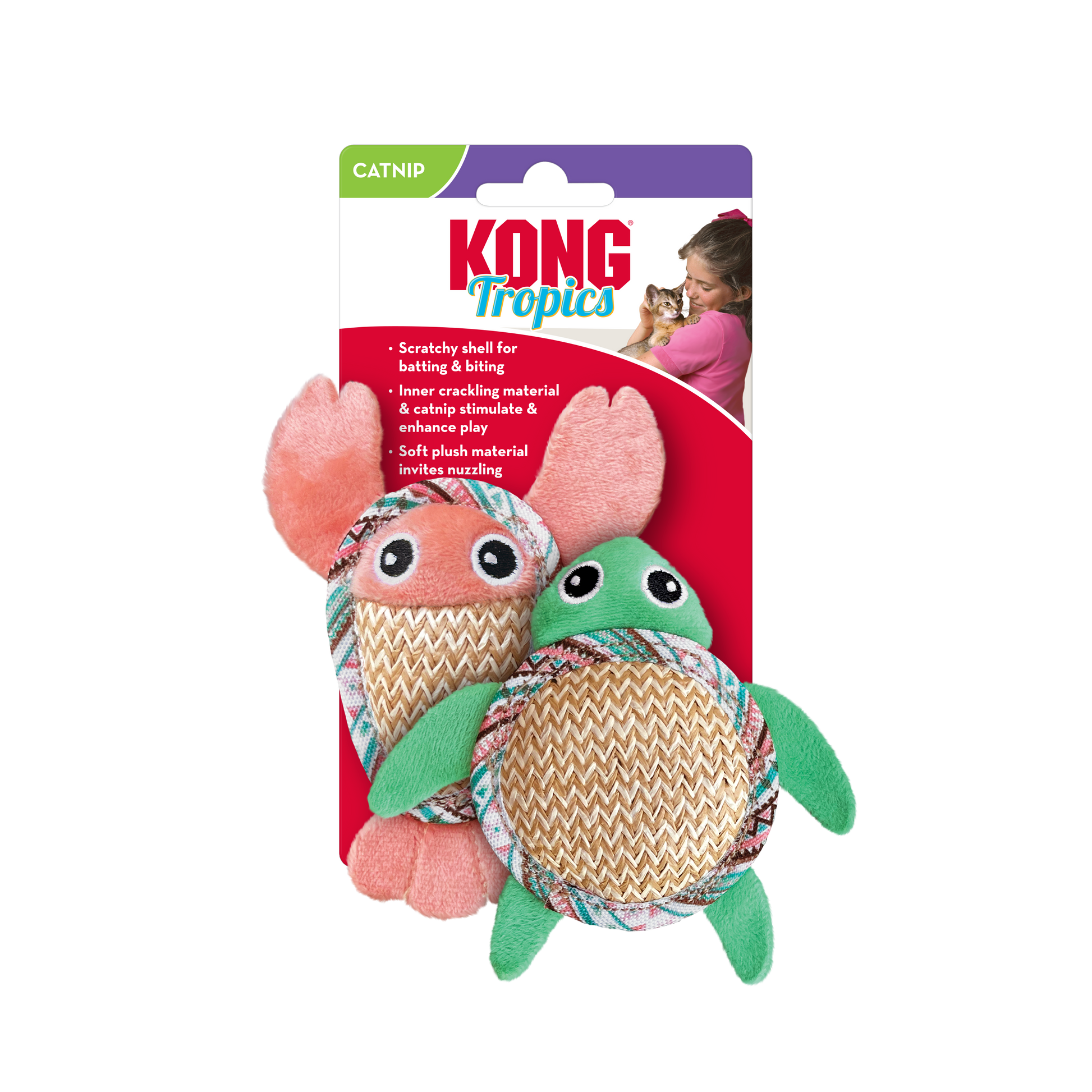 KONG Tropics Catnip Pals Cat Toy 2 pk 035585530000
