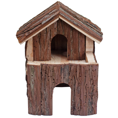 A & E Cages Nibbles Log Cabin Small Animal Deluxe Brown 7.5In X 6In X 8 in 644472014471