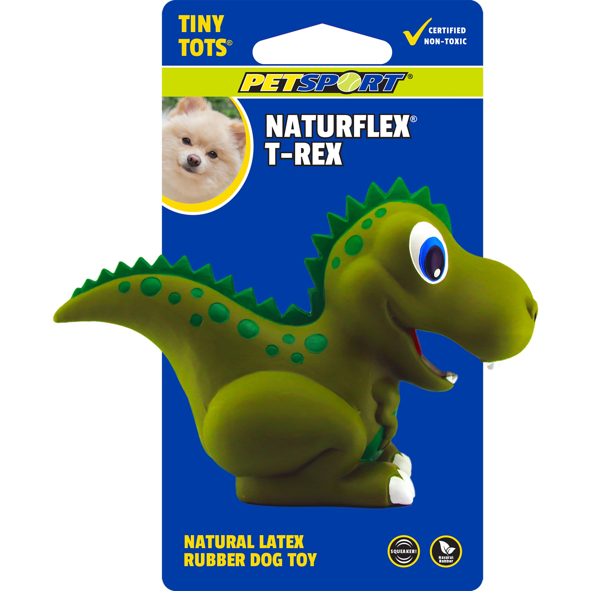 Petsport USA NaturFlex Dinosaur Latex Dog Toy T-Rex 4ea/4 in, Tiny Tot 713080180240