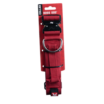 Boss Dog Tactical Adjustable Dog Collar Red X-Large, 20-28 in 850010391175