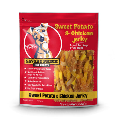 Savory Prime Jerky Treats Sweet Potato & Chicken 16 oz 810359003832