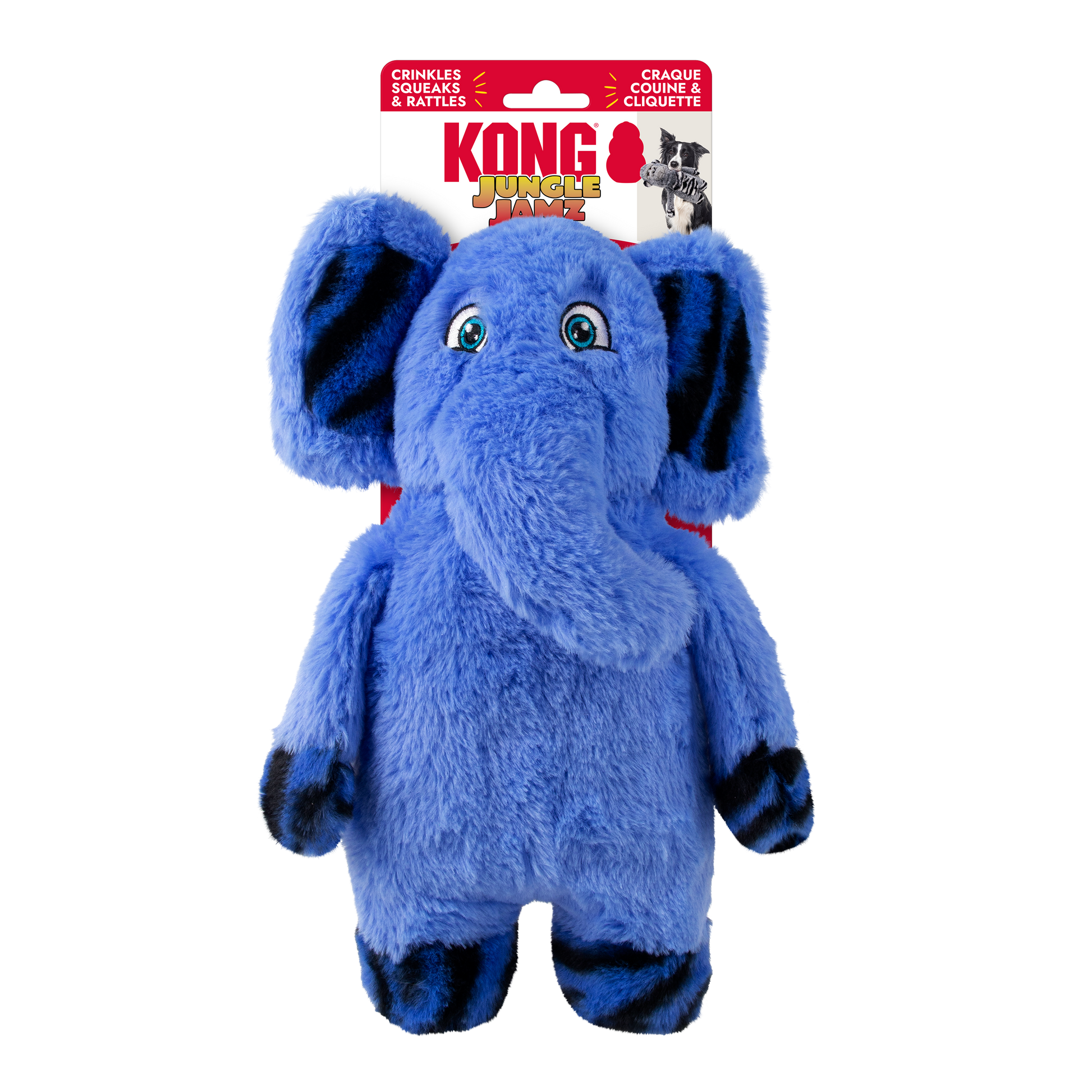 KONG Jungle Jamz Elephant Dog Toy Blue 035585507132