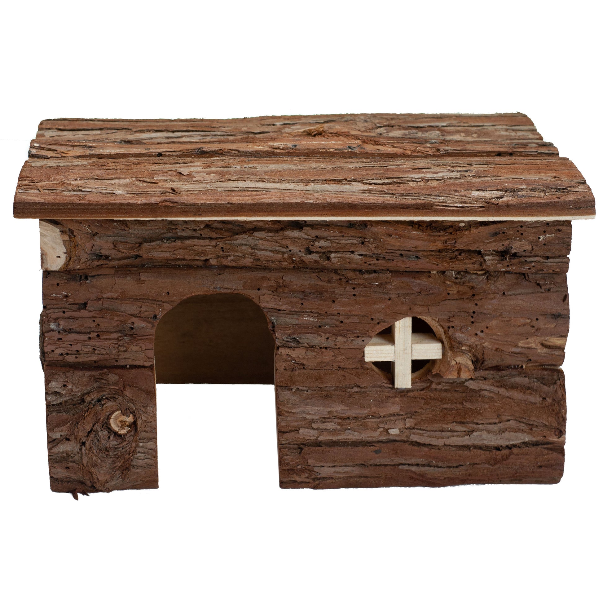 A & E Cages Nibbles Log Cabin Small Animal Hut Brown Large 644472014488