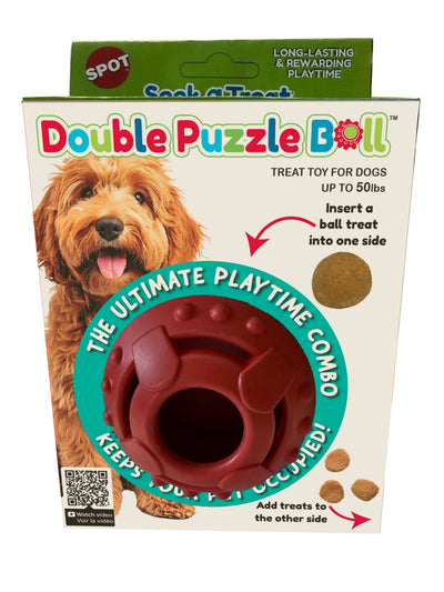 Spot Seek a Treat Double Puzzle Ball Dog Toy 3.25 in 077234549780