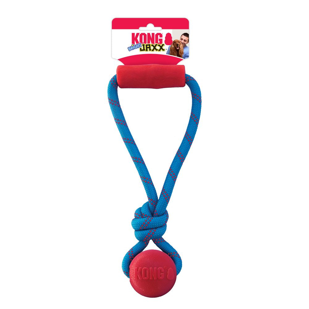 KONG Jaxx Brights Tug with Ball Dog Toy Assorted Color Medium 035585495378