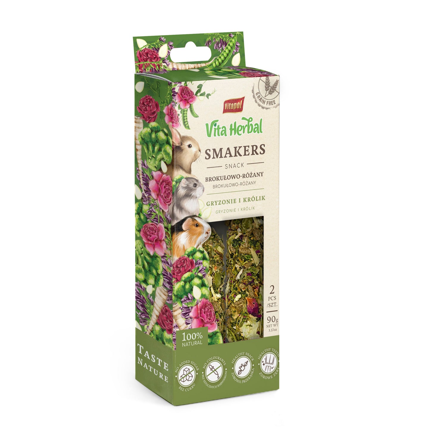 A & E Cages Vitapol Vita Herbal Smakers Broccoli-Rose Small Animal Treat 2 pk 644472117769