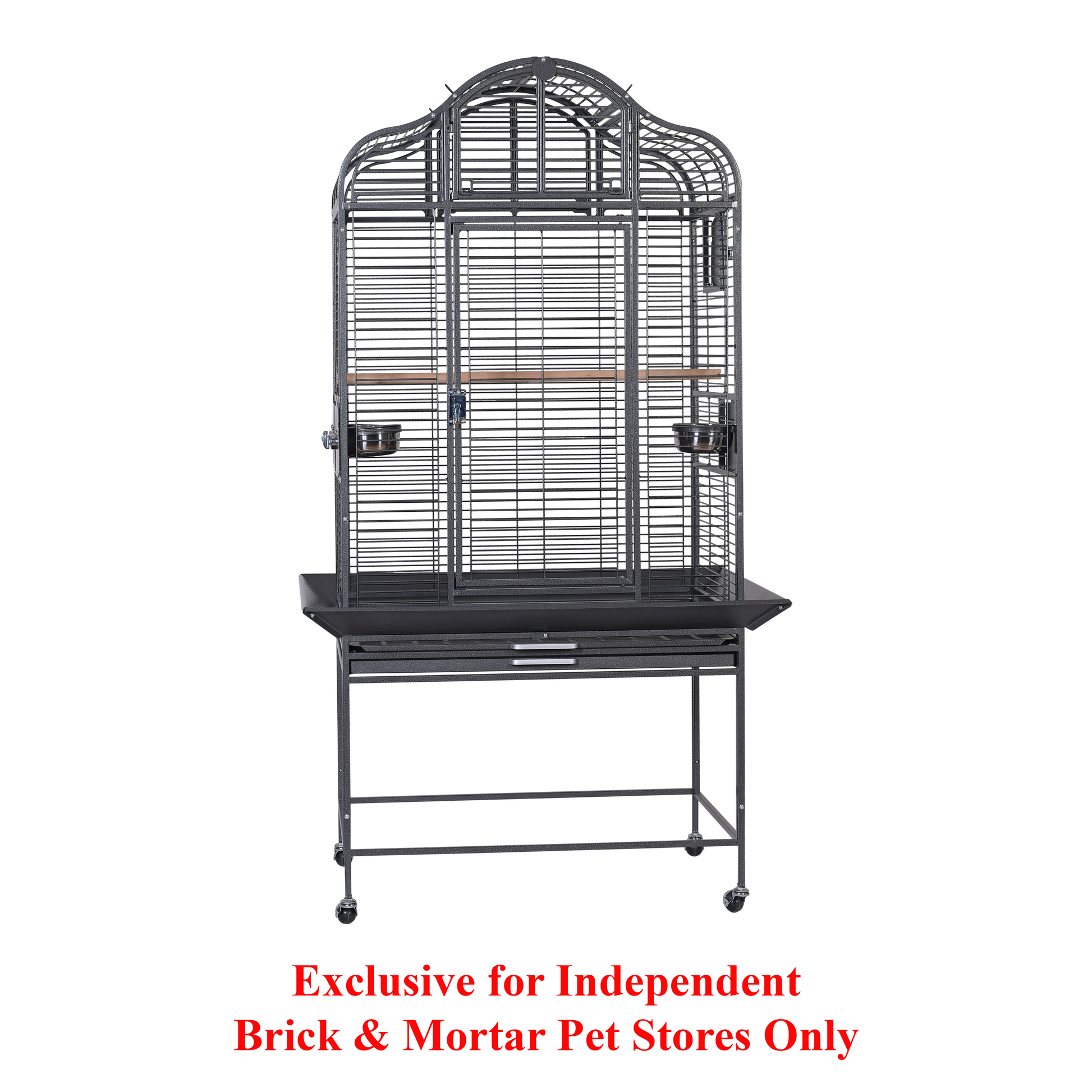 A & E Cages Majestic Parrot Cage Black Medium, 32In X 23In X 67 in 644472014518