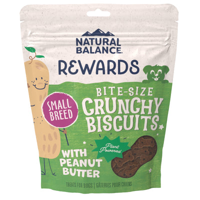 Natural Balance Pet Foods Rewards Bite-Size Crunchy Biscuits Small Breed Dog Treats Peanut Butter 8 oz 723633014625