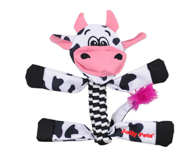 Jolly Pet Flathead Dog Toy Cow Large 788169109115