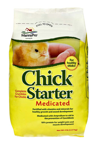 Manna Pro Products Chick Starter Grower w/Medicated Crumbles 5 lb 095668105525