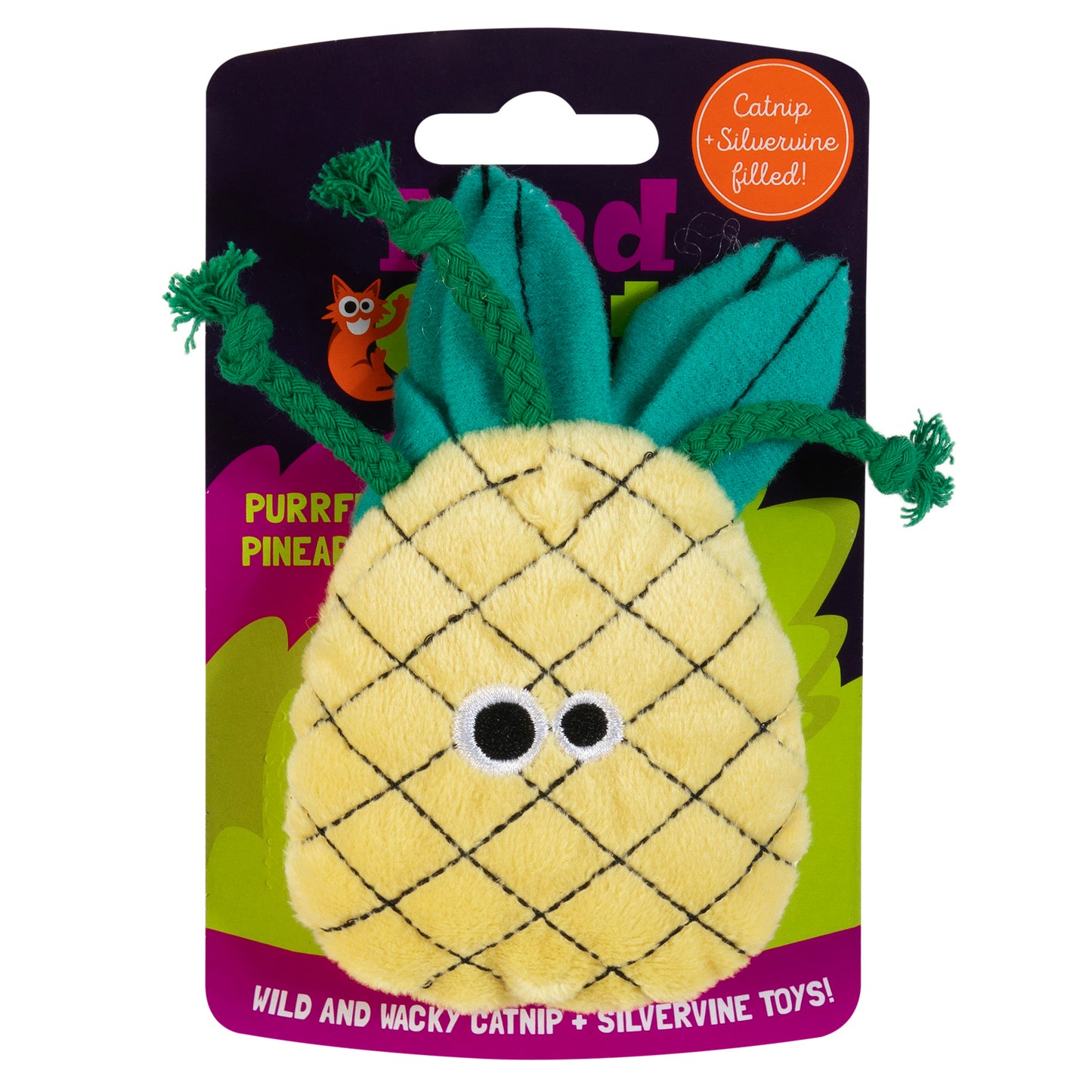 Mad Cat Purrfect Pineapple w/Catnip & Silvervine Cat Toy Small 847388065050
