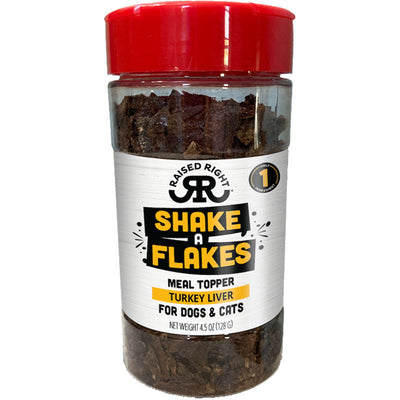 Raised Right Dog Cat Shake A Flakes Turkey 4.5oz 850004668061