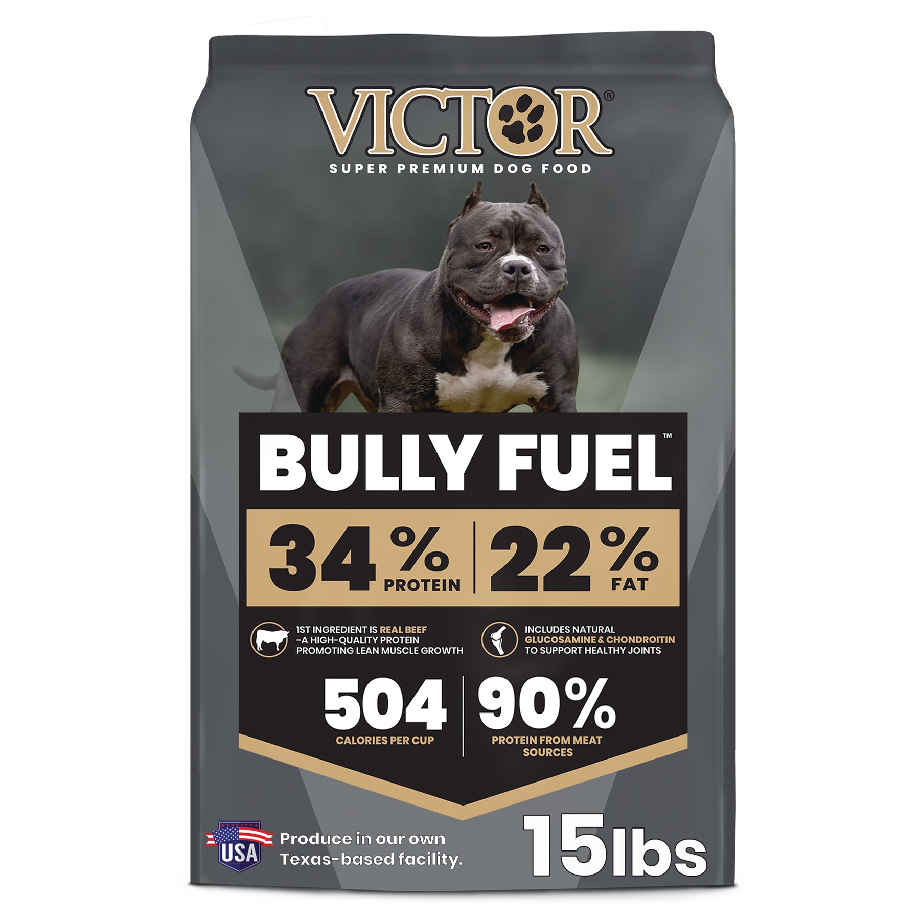 Victor Bully Fuel Dry Dog Food Beef & Chicken 15 lb 899944446674