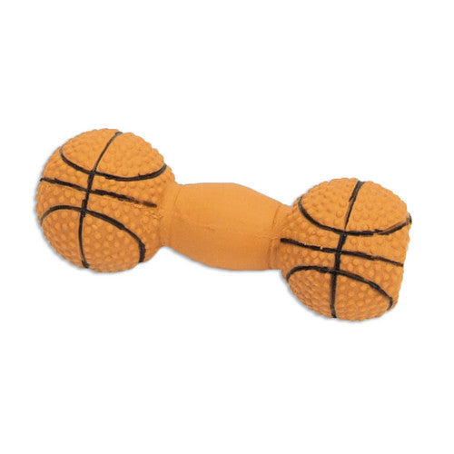 Rascals Latex Dog Toy Basketball Dumbbell Brown 4