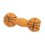 Rascals Latex Dog Toy Basketball Dumbbell Brown 4 in