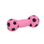 Rascals Latex Soccer Dumbbell Dog Toy Pink 5.5 in