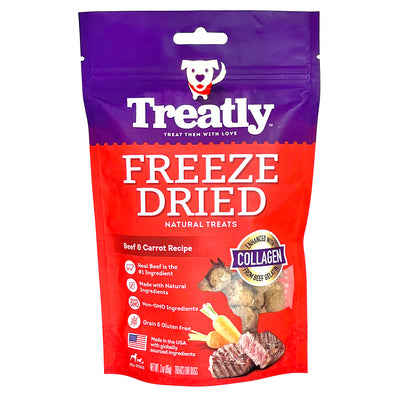 Treatly Freeze Dried Dog Treats Beef & Carrot 3 oz 094983004148