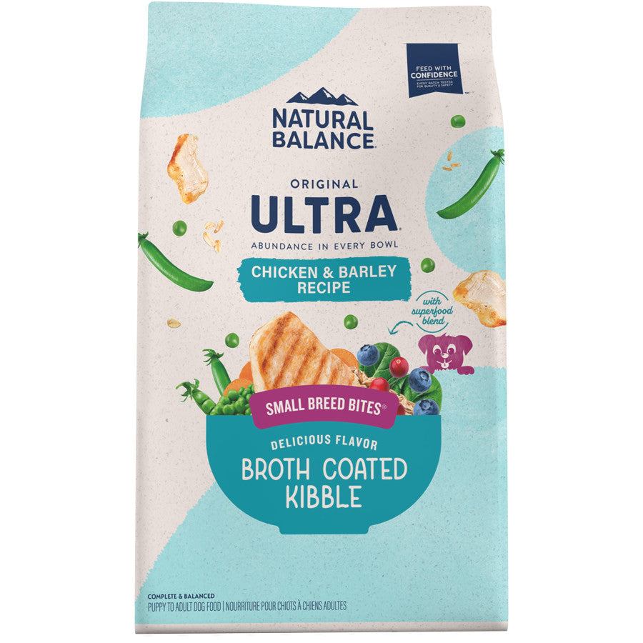 Natural Balance Pet Foods Original Ultra Broth Coated Small Breed Dry Dog Food Chicken & Barley 11lb