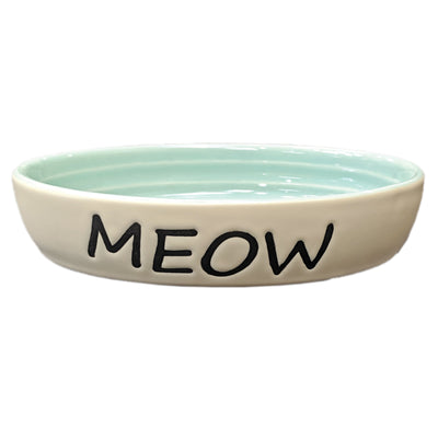 Spot Meow Oval Cat Bowl Green 6 in 077234585757
