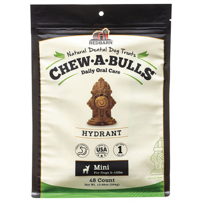 Redbarn Chew-A-Bulls Dental Dog Treat Hydrant 48pk Mini