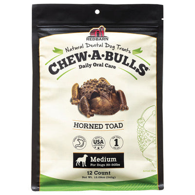 Redbarn Chew - A - Bulls Dental Dog Treat Toad 12pk MD