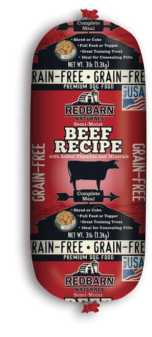 Redbarn Grain Free Dog Food Roll Beef 3lb
