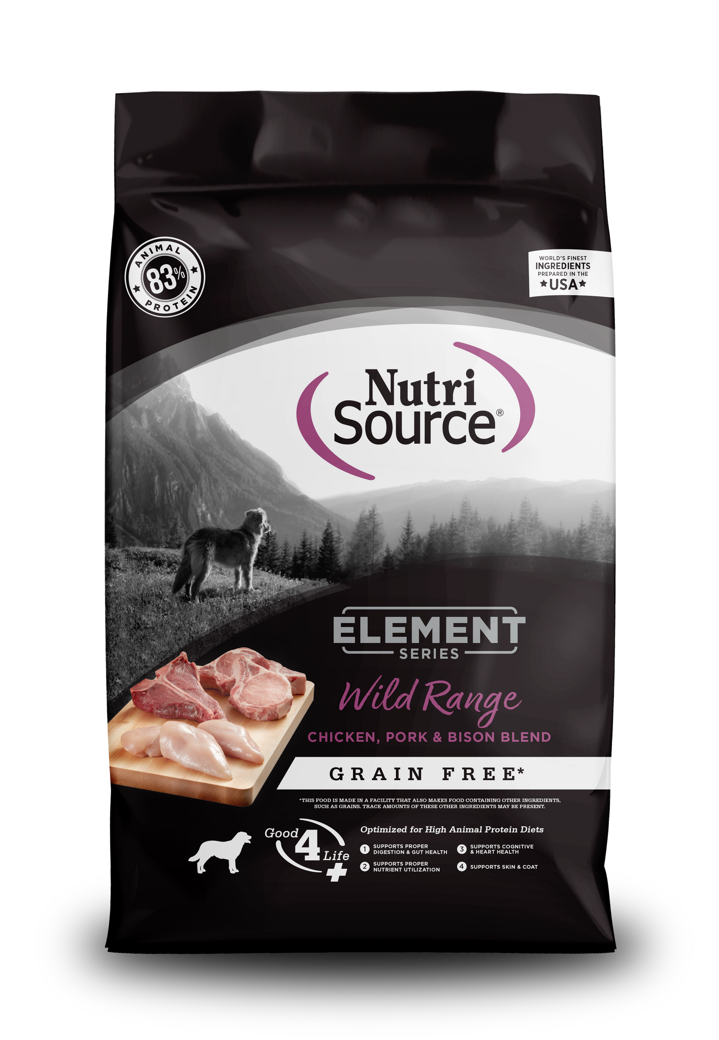 NutriSource Element Series Grain Free Dry Dog Food Wild Range 4 lb 073893300304