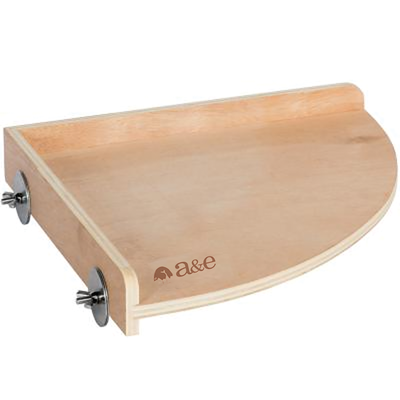 A & E Cages Corner Cage Shelf Natural Wood Large, 11In X 11In X 1 5/8 in 644472009064