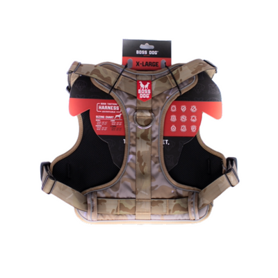 Boss Dog Tactical Dog Harness Tan Camo X-Large 850030579553