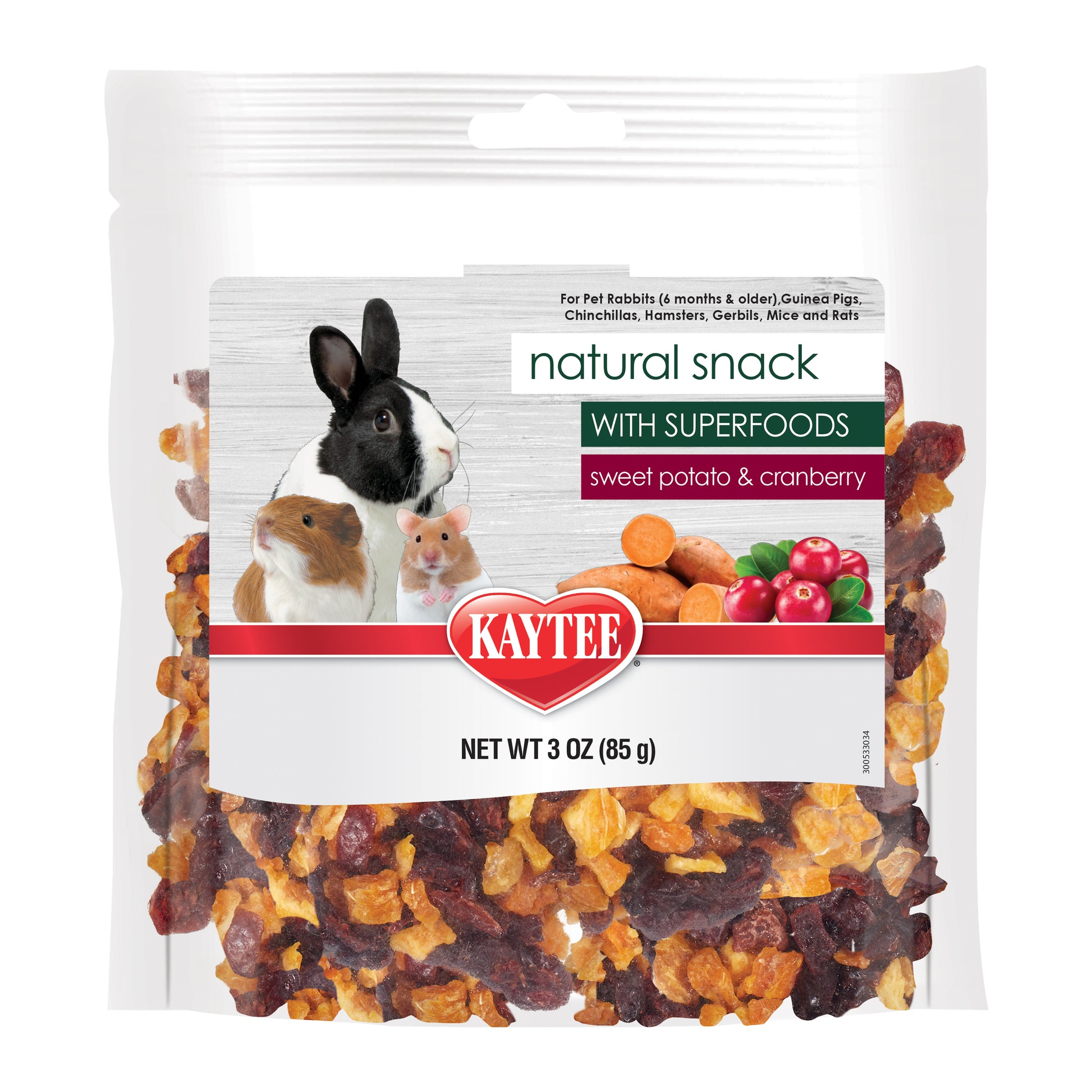 Kaytee Natural Snack with Superfoods Sweet Potato & Cranberry 3 oz 071859006338