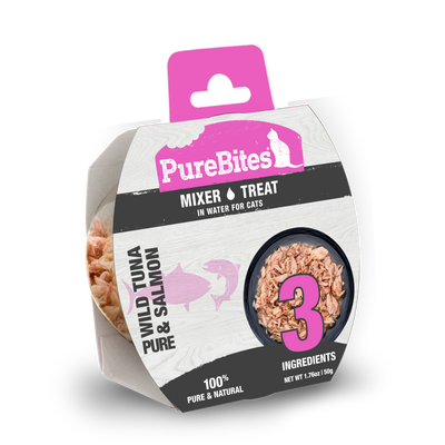 PureBites Wet Cat Food/Treat/Topper Wild Tuna & Salmon 12ea/1.76 oz, 12 pk 878968002028