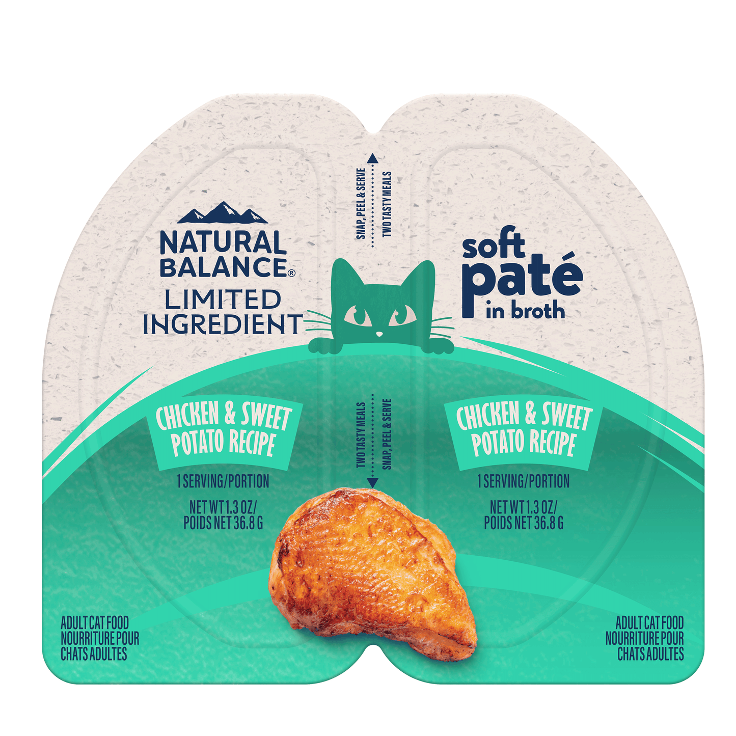 Natural Balance Pet Foods Limited Ingredient Soft Pate in Broth Wet Cat Food Chicken & Sweet Potato 10ea/2.6 oz 723633006774