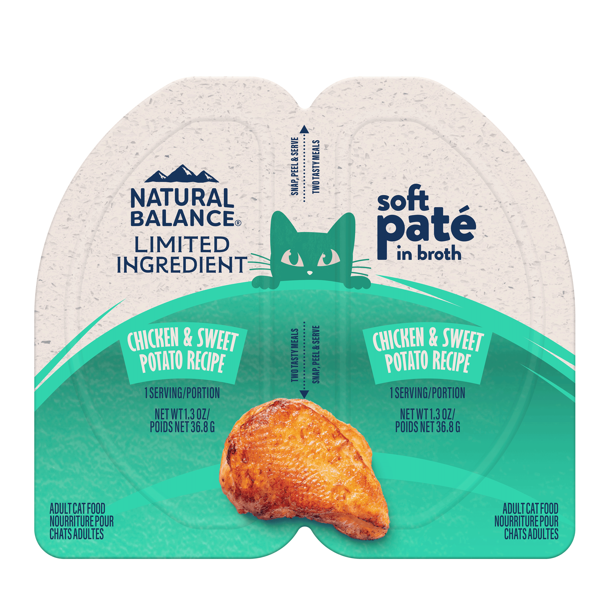 Natural Balance Pet Foods Limited Ingredient Soft Pate in Broth Wet Cat Food Chicken & Sweet Potato 10ea/2.6 oz 723633006774