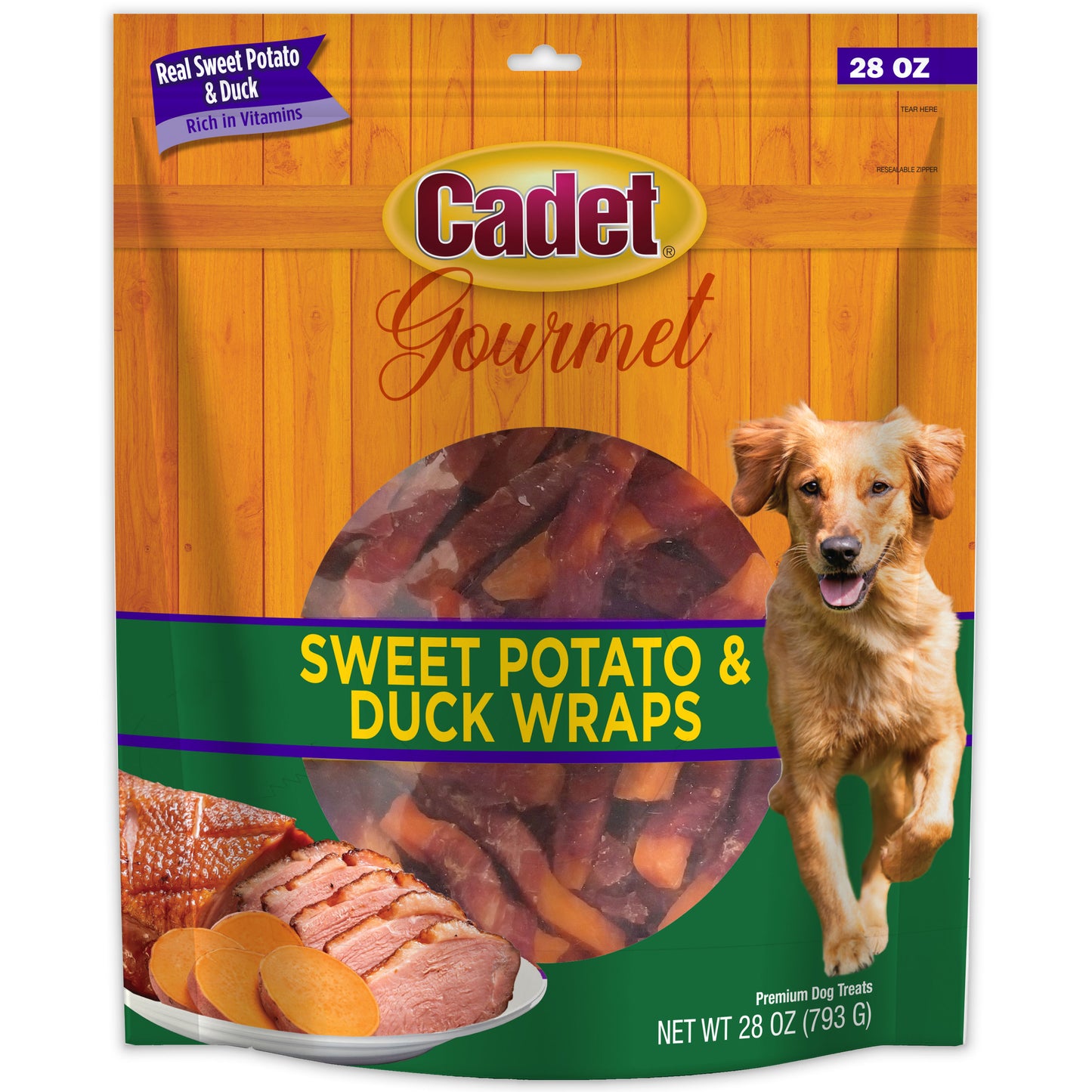 Cadet Gourmet Sweet Potato & Duck Wrapped Dog Treats Duck & Sweet Potato 28 oz 768303072048