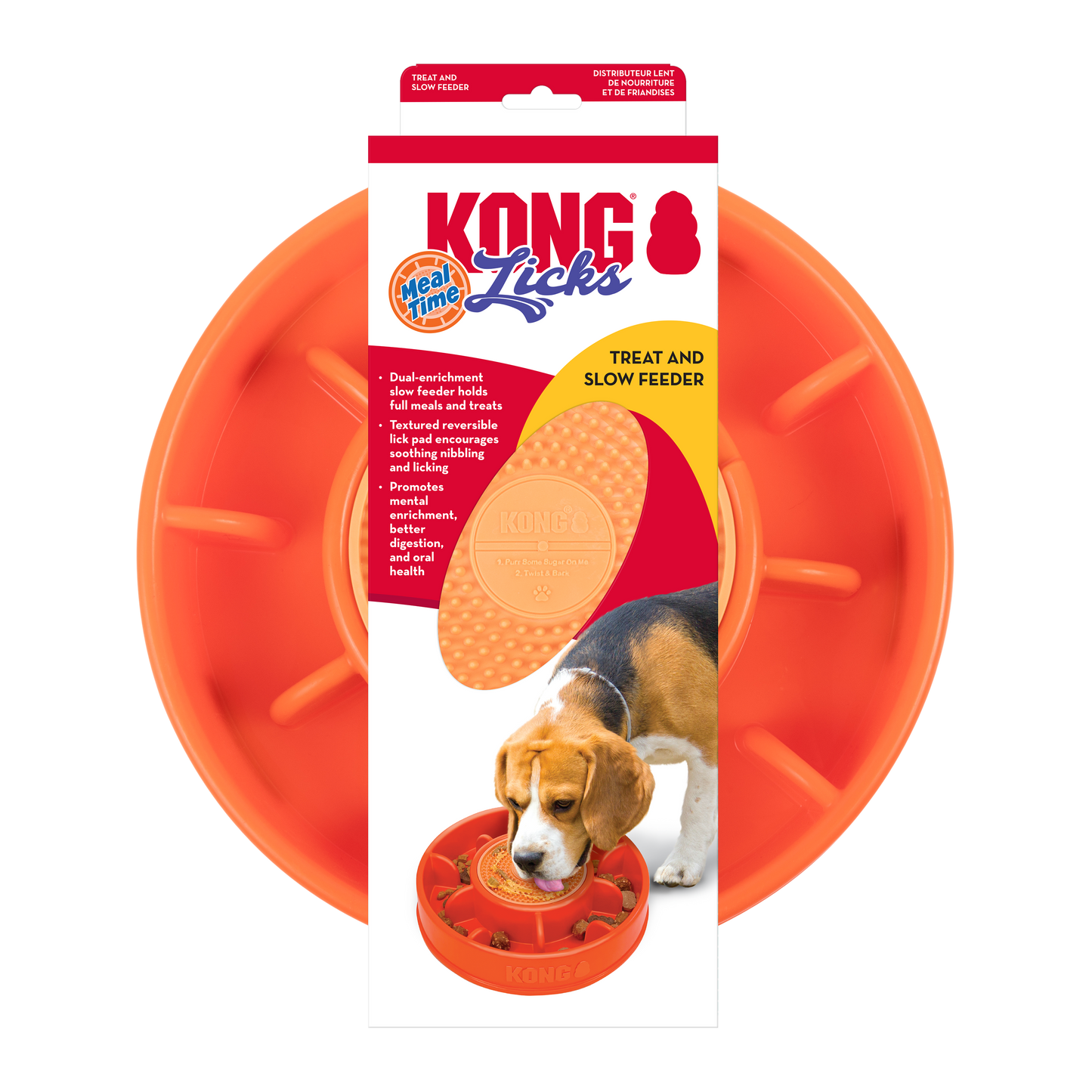 KONG Licks Mealtime Dog Treat Toy & Slow Feeder Large 035585505725