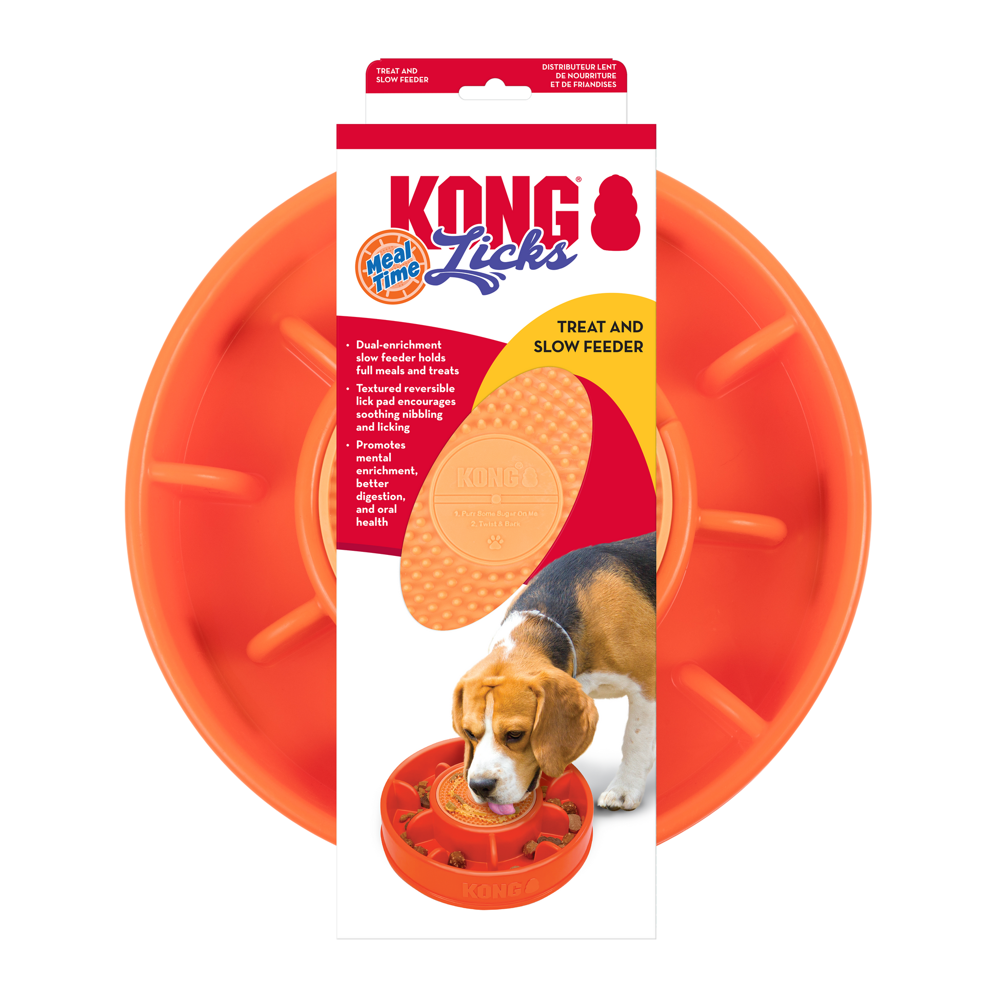 KONG Licks Mealtime Dog Treat Toy & Slow Feeder Large 035585505725