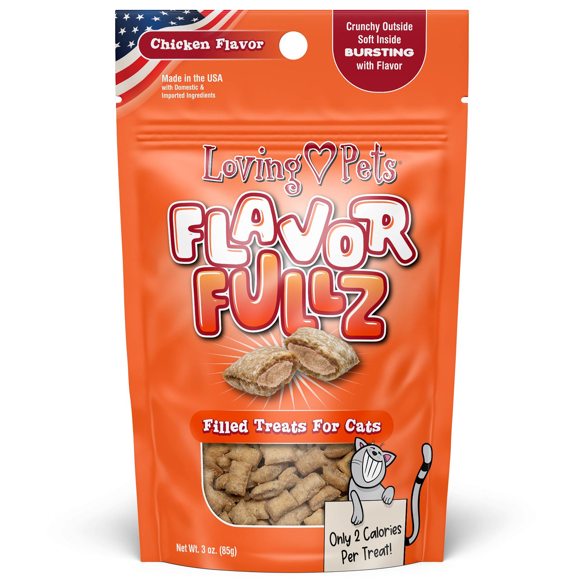 Loving Pets Flavorfullz Filled Cat Treats Chicken 3 oz 842982052345
