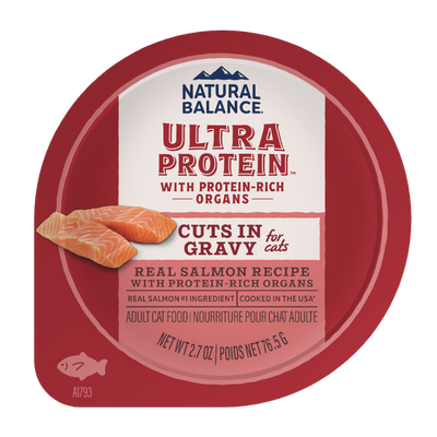 Natural Balance Pet Foods Ultra Protein Cuts in Gravy Wet Cat Food Salmon 10ea/2.7 oz 723633007047