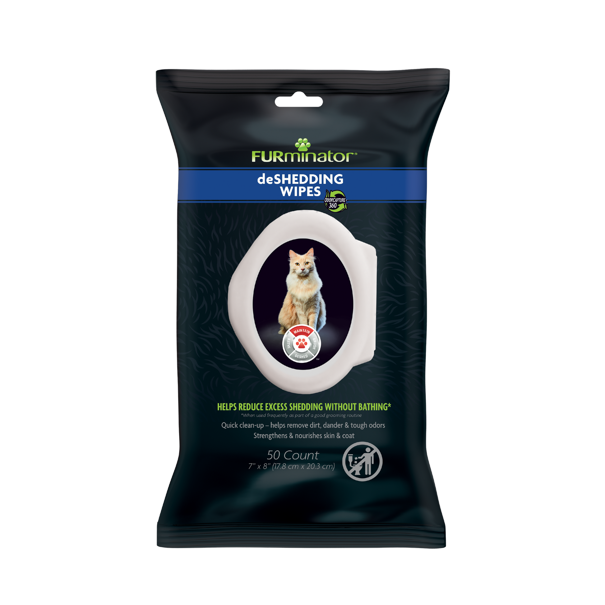 FURminator deShedding Wipes for Cat 50 ct 811794933630