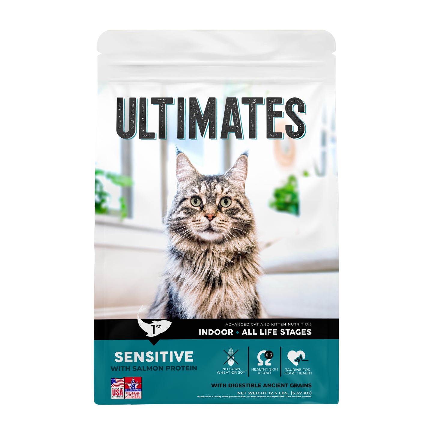 Ultimates Sensitive Indoor Dry Cat Food Salmon 12.5 lb 034846596335